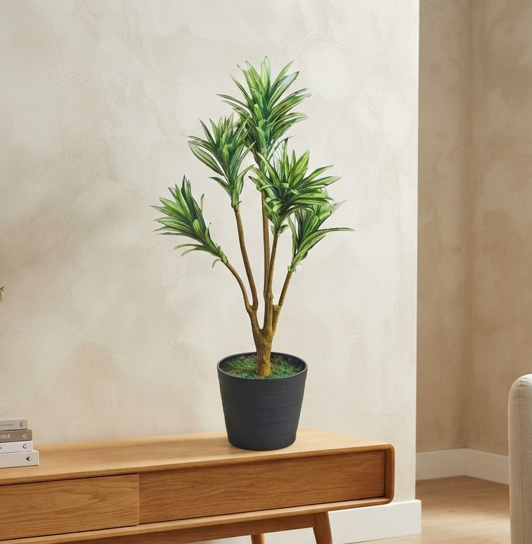artificial plant dracaena green white 2.8 feet artificial plant dracaena green white 2.8 feet
