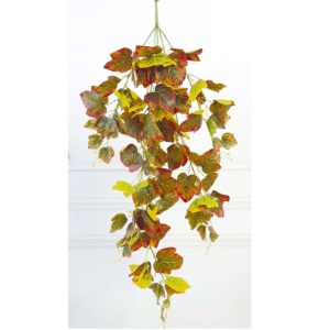 artificial hanging creeper plant grape autumn maple green red leaves