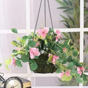 artificial hanging basket morning glory