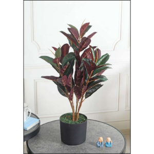 artificial rubber plant red 65cm 2 feet